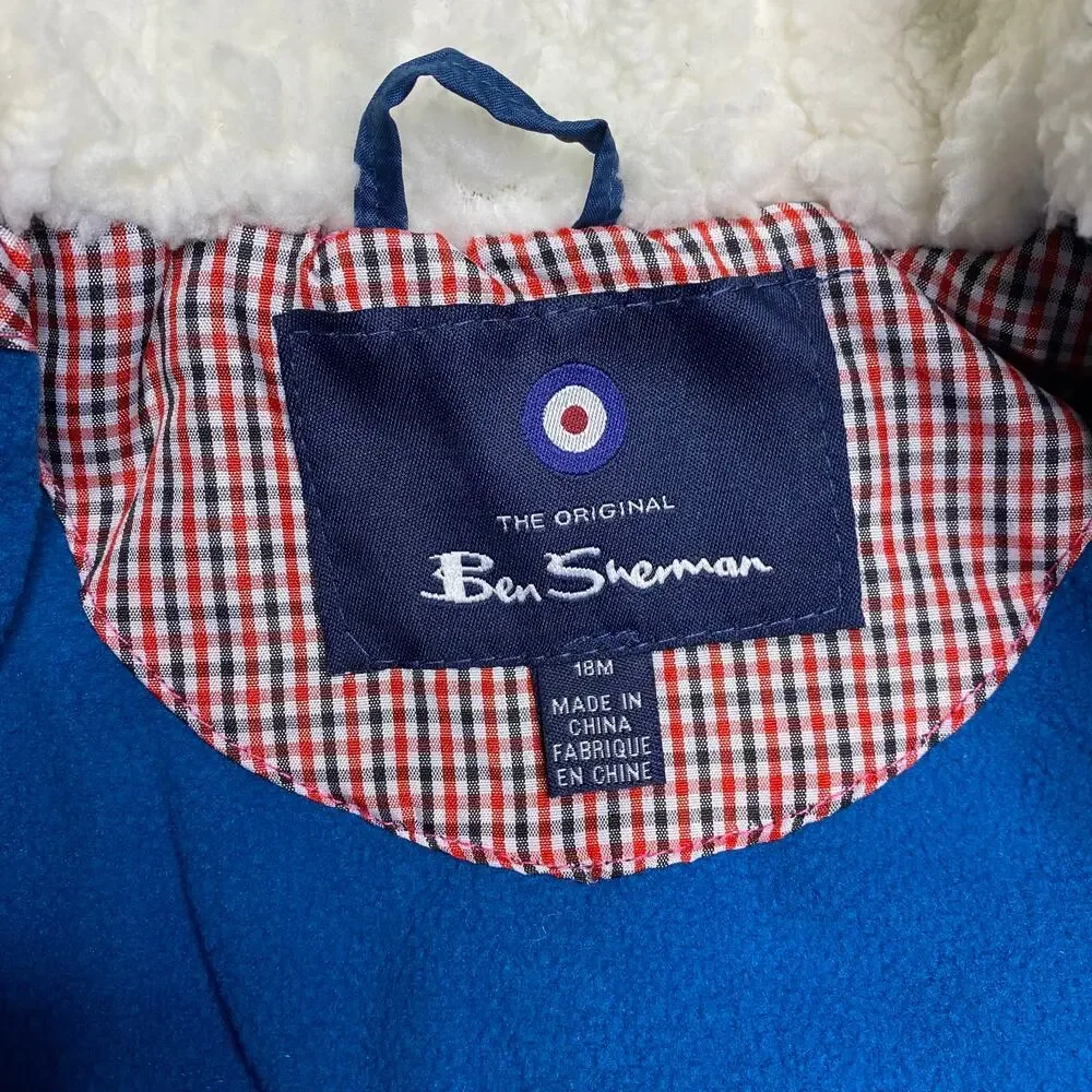 Ben Sherman Hooded Puffer Winter Jacket in Deep Teal